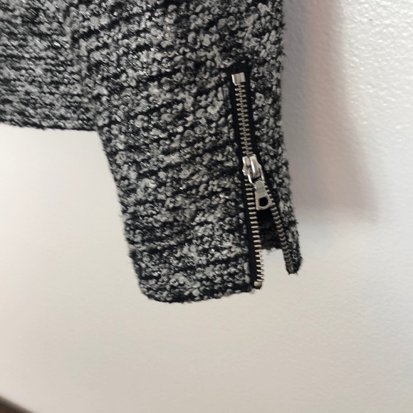H&M Black and gray metallic side zip jacket sz 12 - Picture 4 of 4